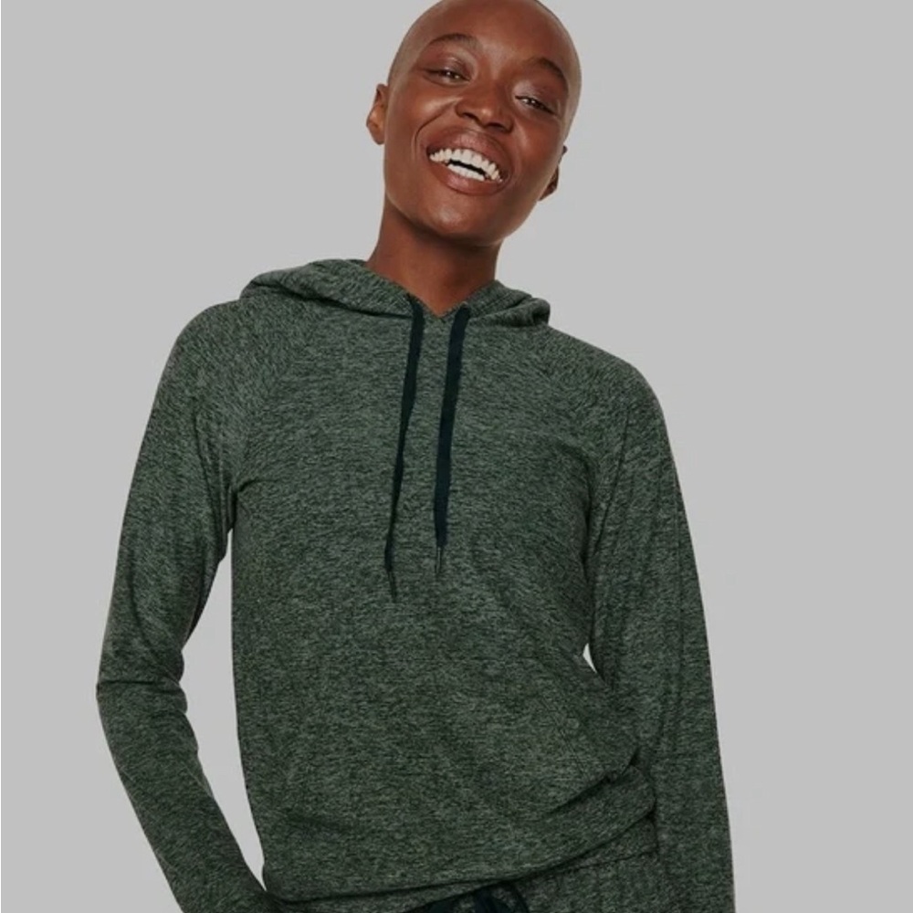 Outdoor Voices Green CloudKnit Hoody Sweatshirt - Small - Like New